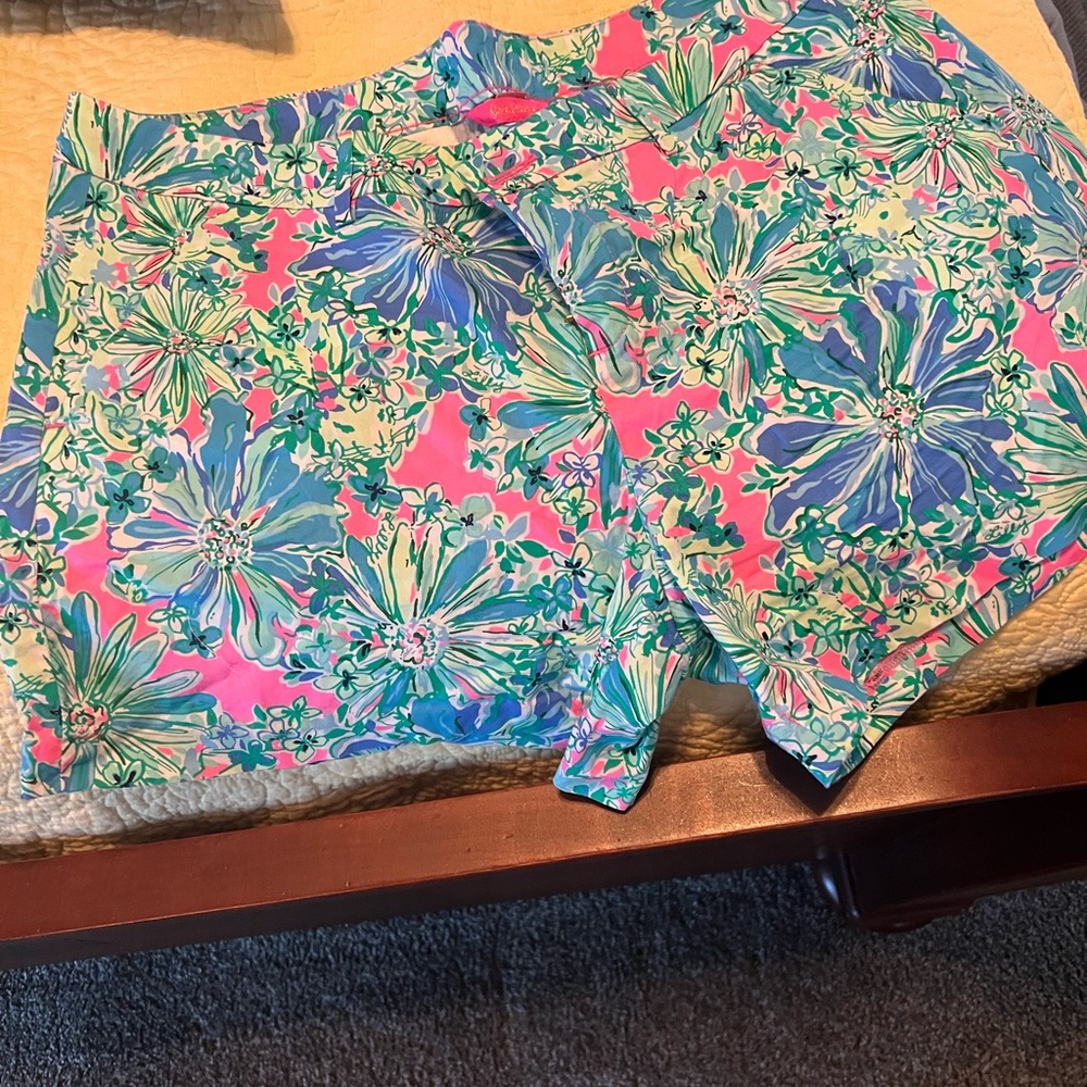 Lilly Pulitzer Pink and Blue Floral Shorts
